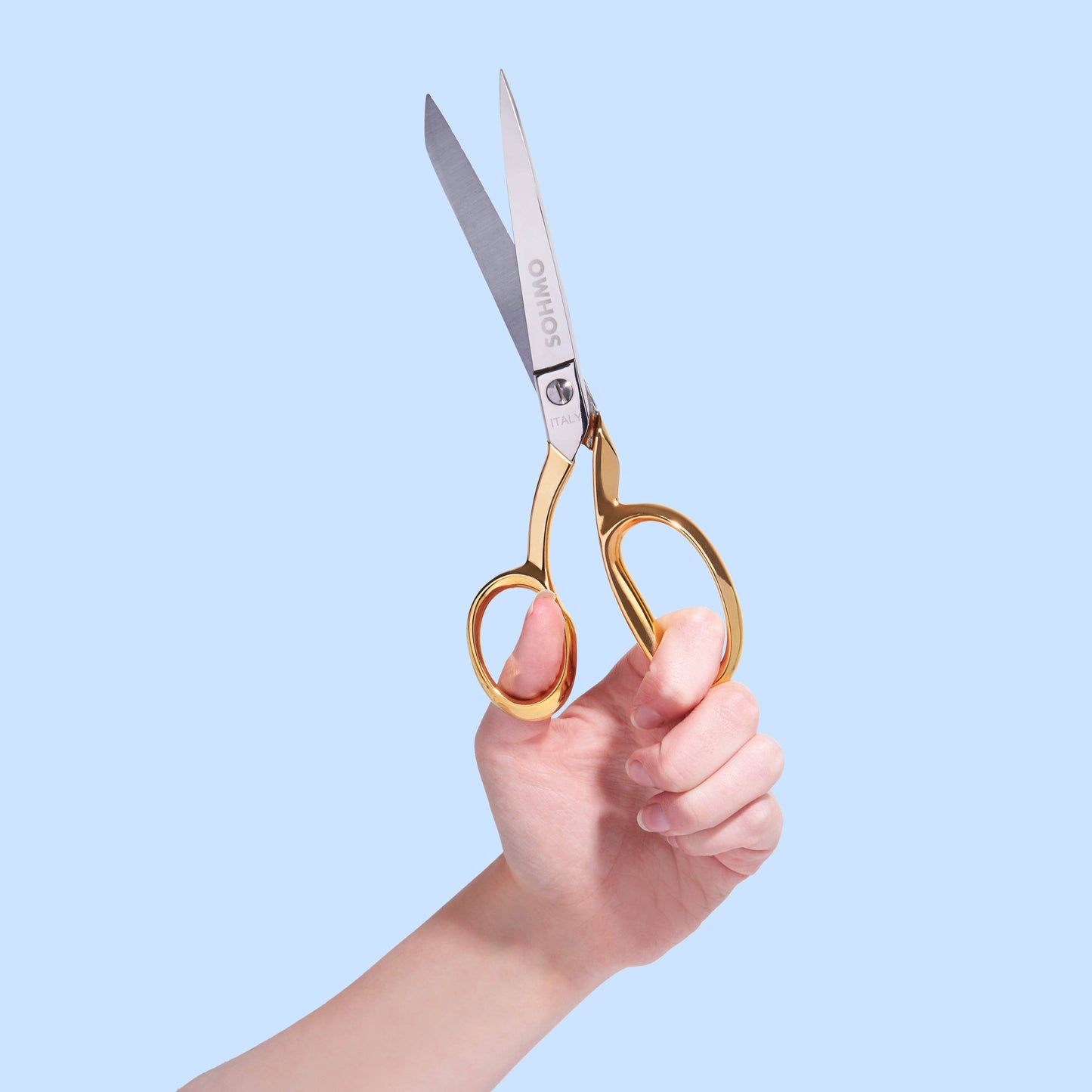 SOHMO Left-Handed Tailoring Shears 8" - Handmade in Italy, 24k Gold-Plated Handles