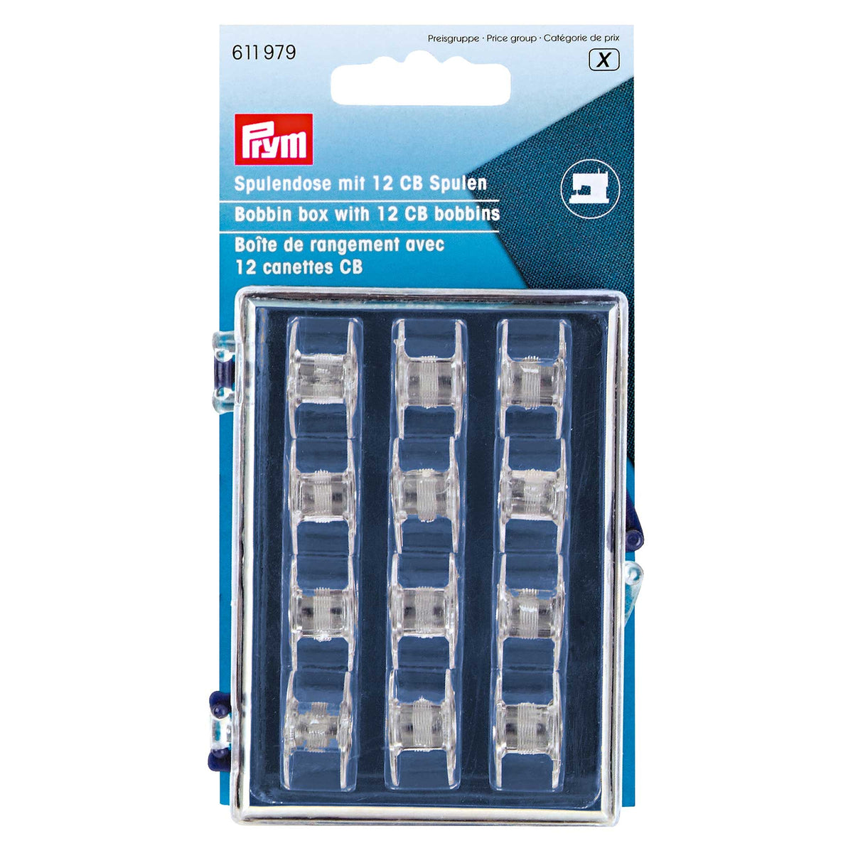 Prym - Bobbin Box - 12 Plastic Bobbins