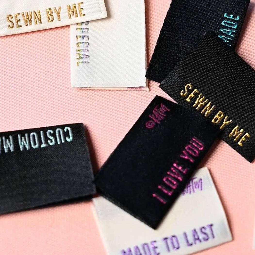 Metallic Side Seam (Cream) Woven Labels