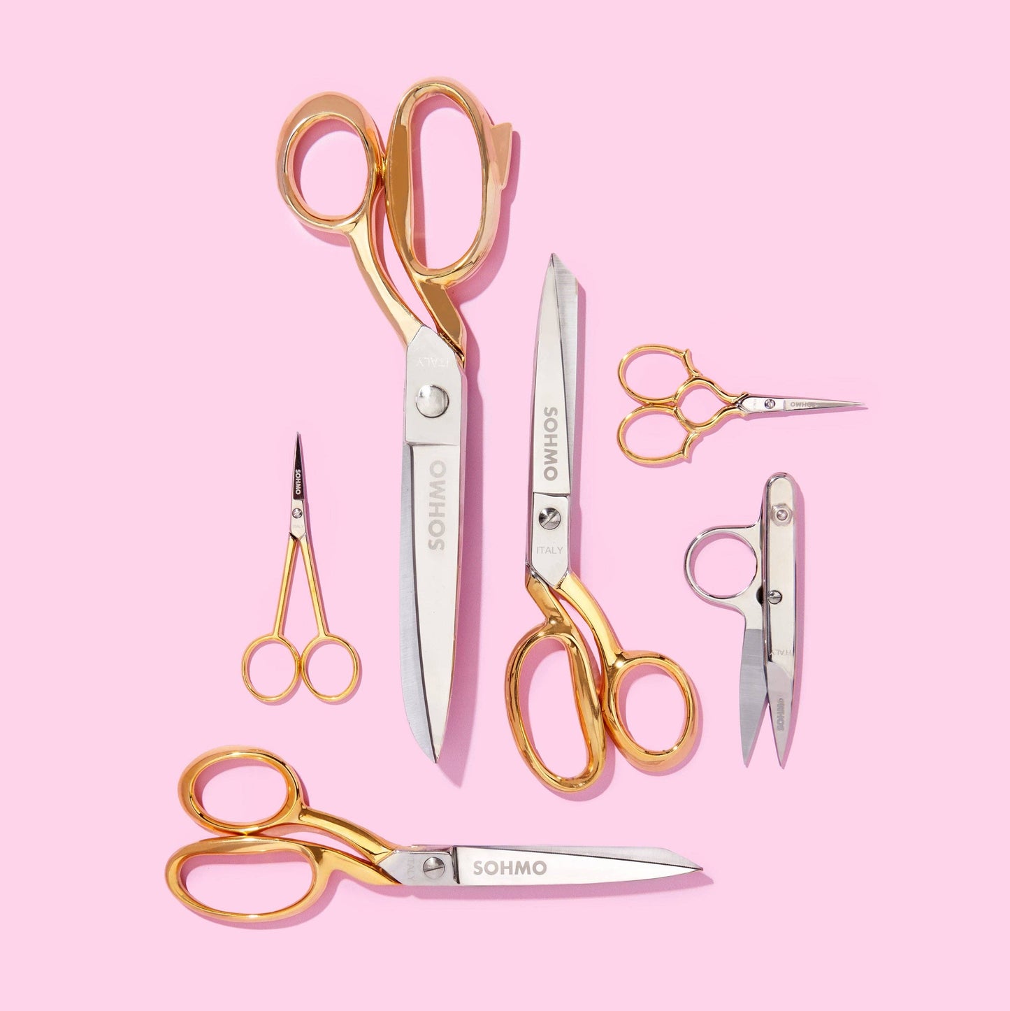 SOHMO Large Tailoring Shears 10" - Handmade in Italy, 24k Gold-Plated Handles