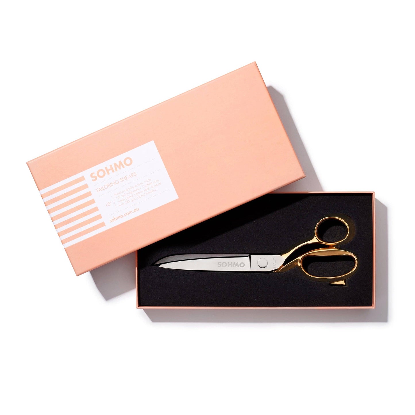SOHMO Large Tailoring Shears 10" - Handmade in Italy, 24k Gold-Plated Handles