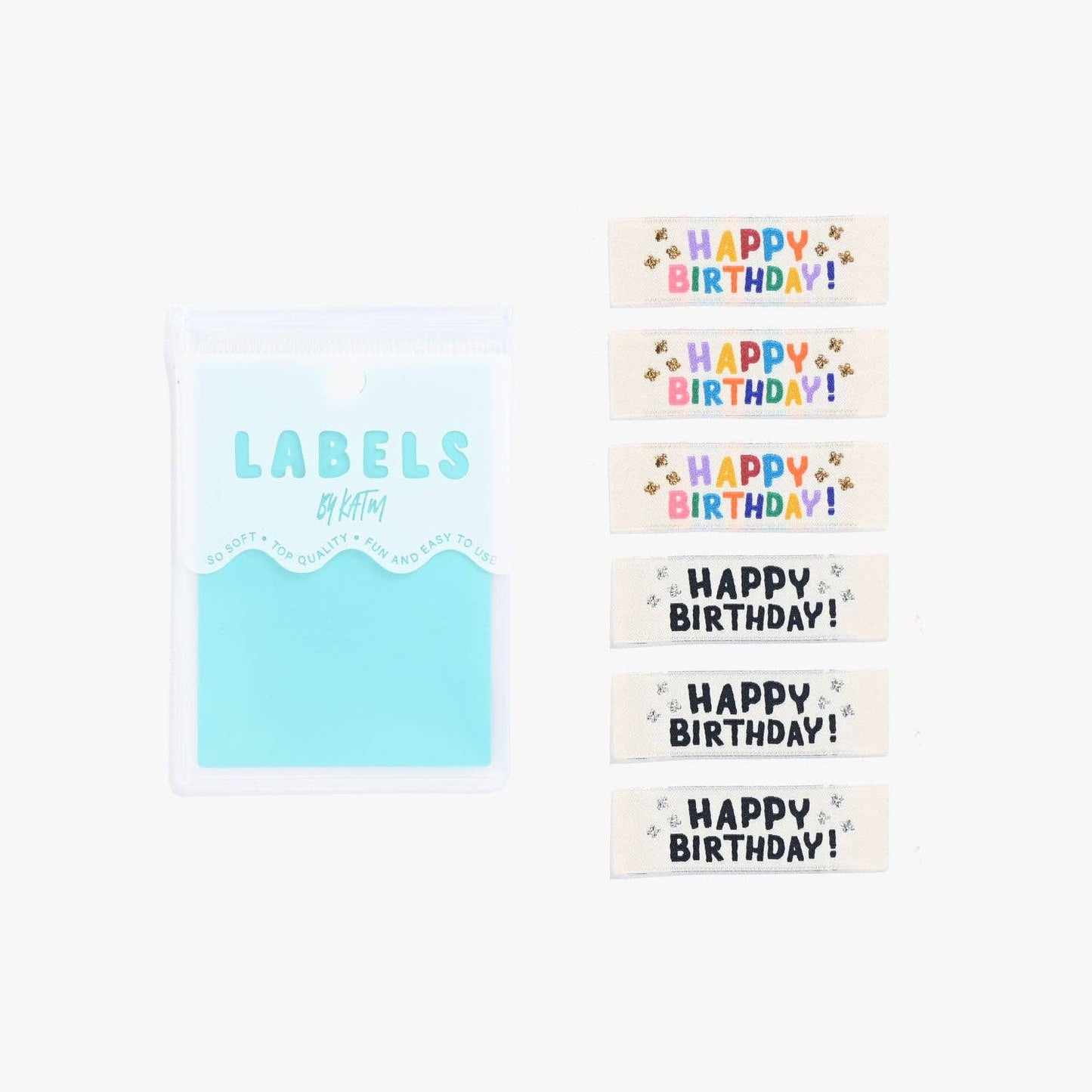 Happy Birthday Woven Labels