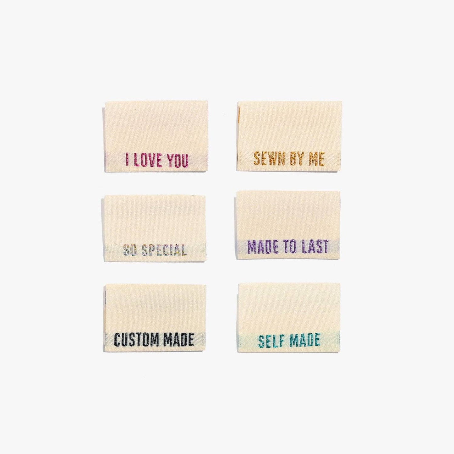Metallic Side Seam (Cream) Woven Labels