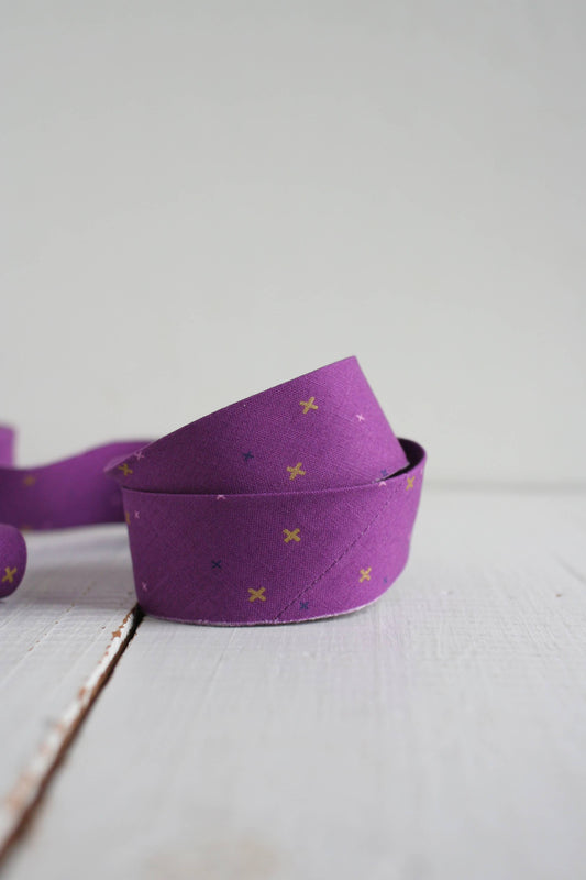 2.5" Bias Quilt Binding- Sparkler Eggplant Sewing Notions