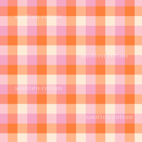 Smitten Cotton Fabrics - Tangerine Gingham