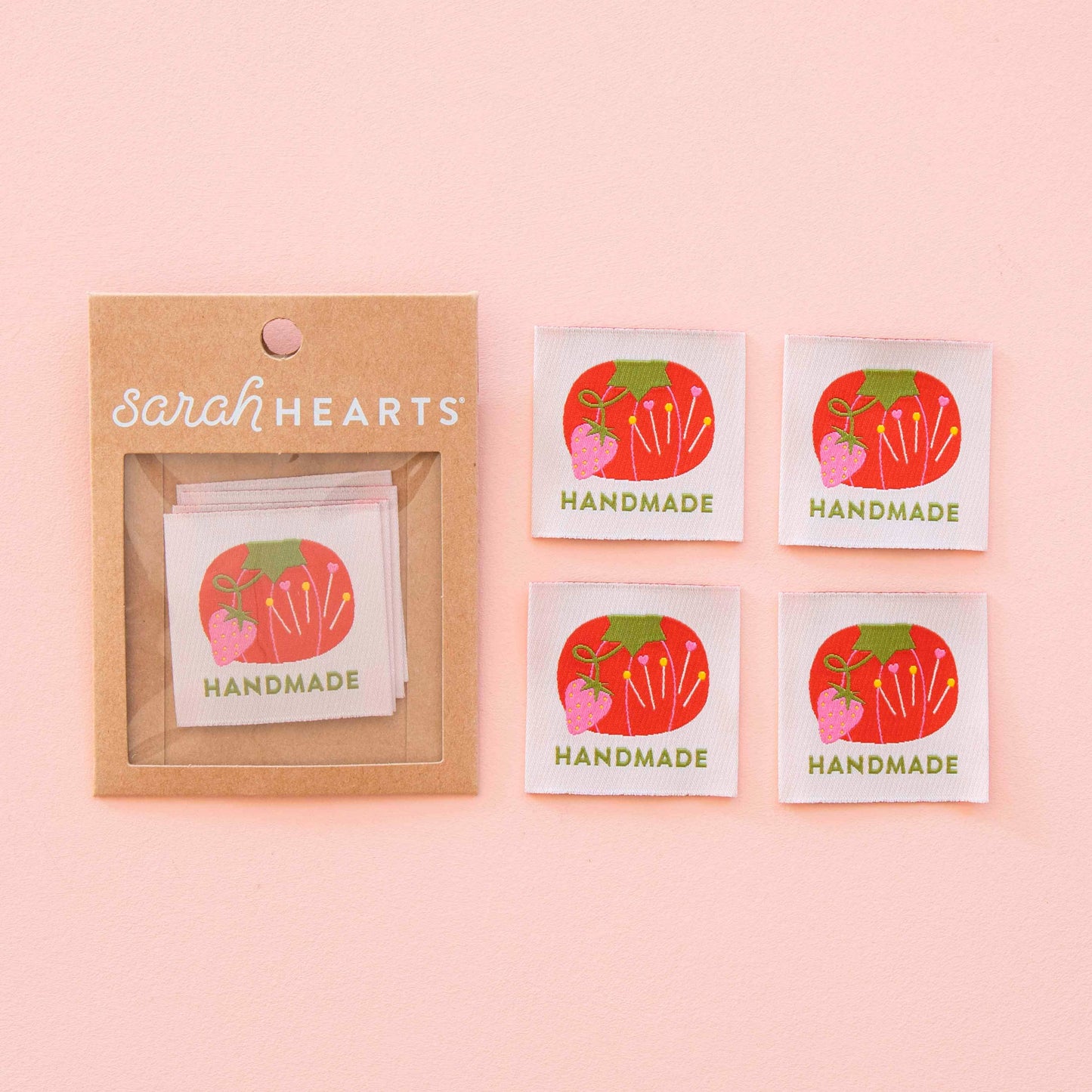 Tomato Pincushion Handmade Large Woven Labels