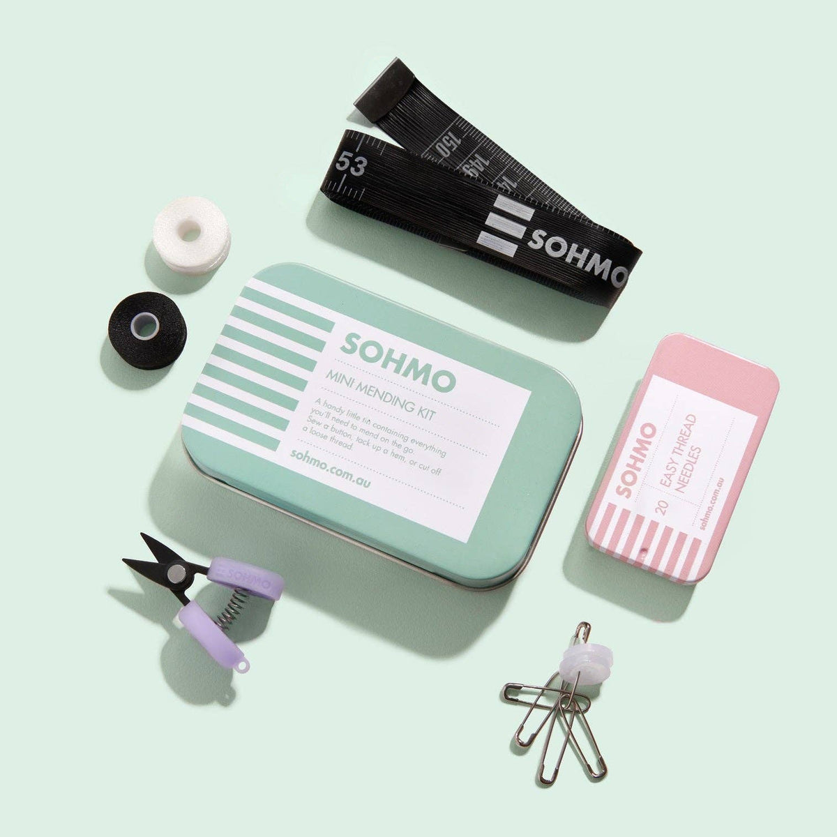 SOHMO Mini Mending Kit - Compact Sewing & Mending Kit in a Tin