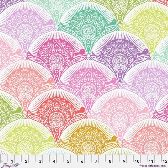 FreeSpirit Tula Pink Prince Charming Déjà Vu Snail Scallop - Sugarrush