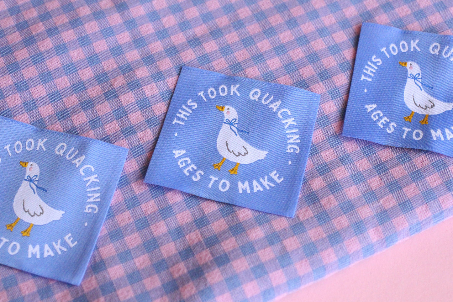 This Took Quacking Ages To Make - 5 White Goose Sewing Labels
