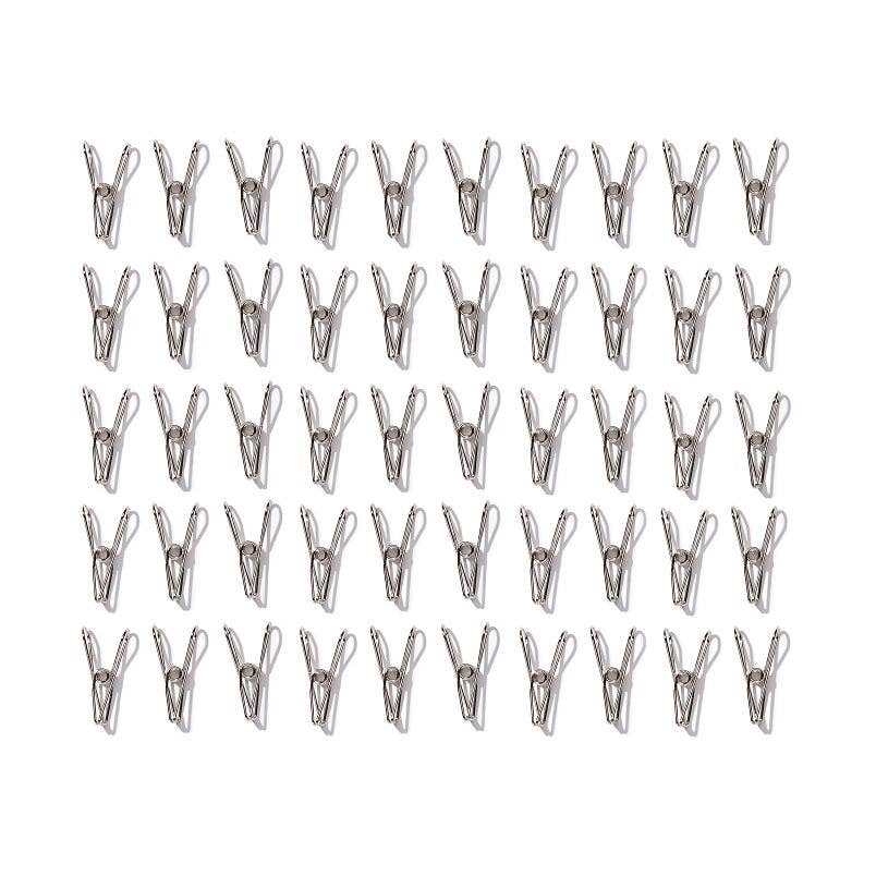 SOHMO Stainless Steel Mini Sewing Clips - Pack of 50, Metal Alternative to Plastic