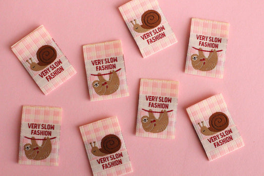 Slow Fashion Double Sided Pack of 6 Snail Sloth Labels