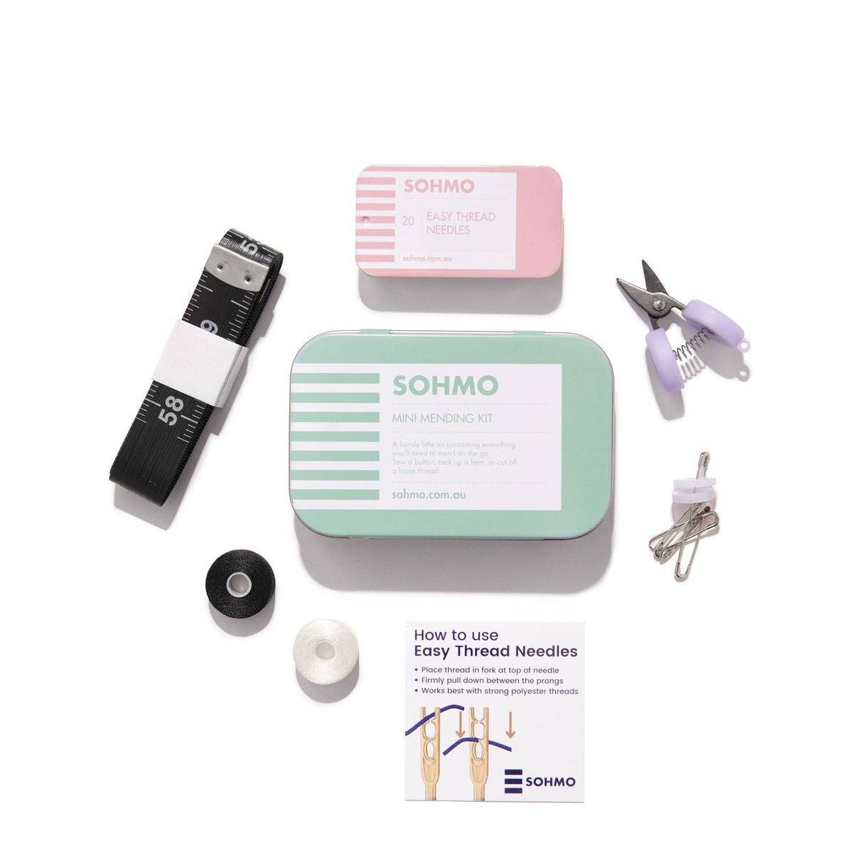 SOHMO Mini Mending Kit - Compact Sewing & Mending Kit in a Tin
