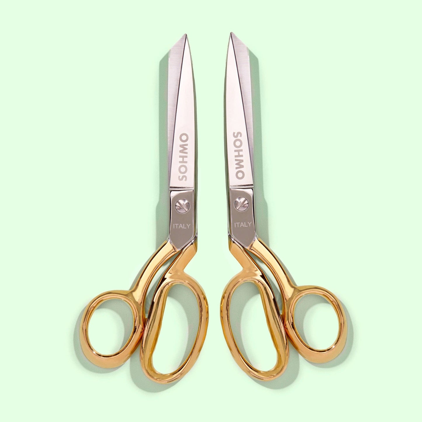 SOHMO Left-Handed Tailoring Shears 8" - Handmade in Italy, 24k Gold-Plated Handles