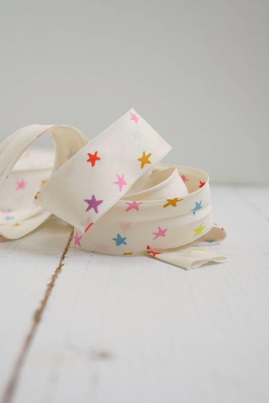 2.5" Bias Quilt Binding – Starry Multi (Ready-Made Cotton Binding)