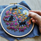Cats & Full Moon Embroidery Kit
