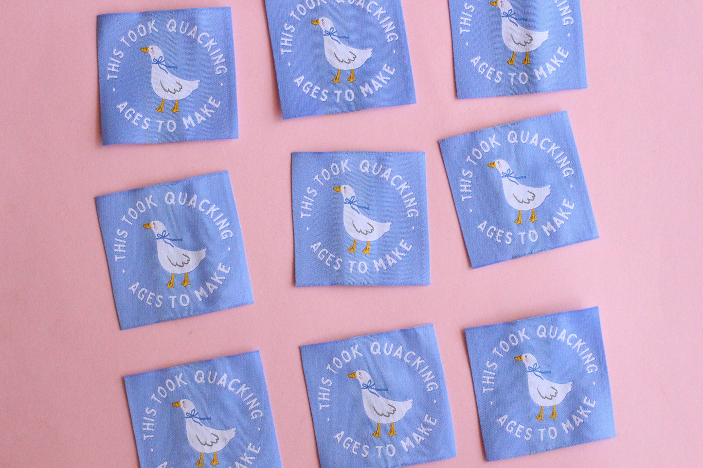 This Took Quacking Ages To Make - 5 White Goose Sewing Labels