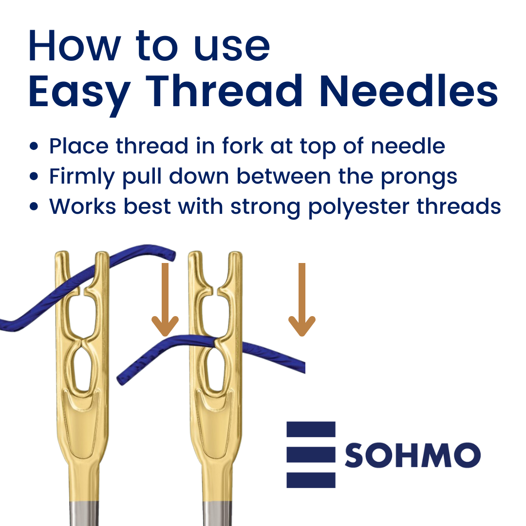 SOHMO Easy Thread Needles - Self-Threading Sewing Needles Made in Japan
