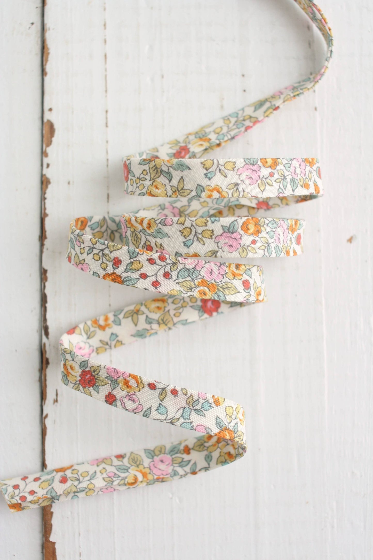 1/2" Double Fold Bias Binding - Bouquet in Summer 100% Cotton Premade
