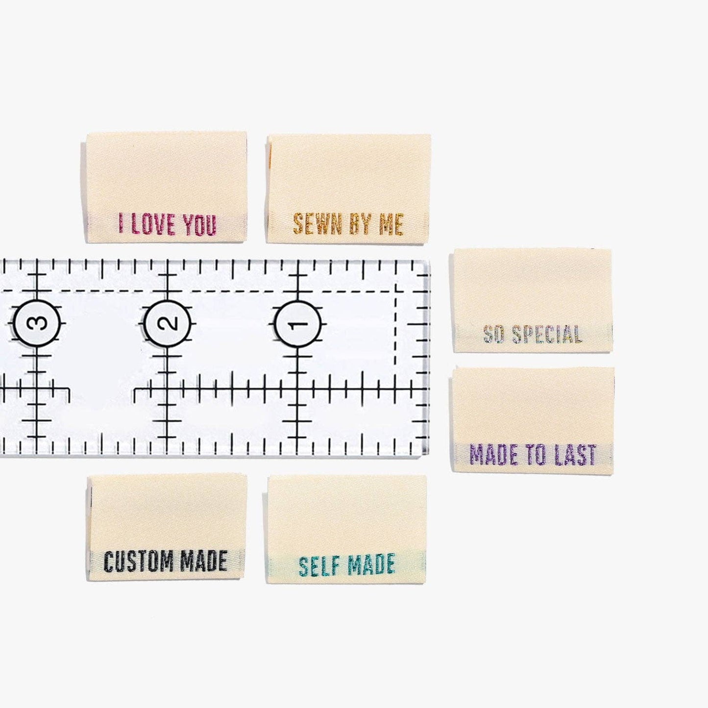 Metallic Side Seam (Cream) Woven Labels