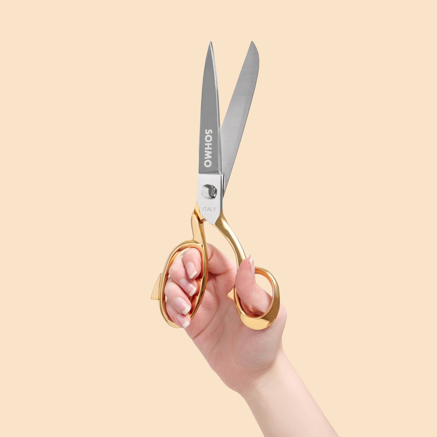 SOHMO Large Tailoring Shears 10" - Handmade in Italy, 24k Gold-Plated Handles