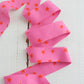 2.5" Bias Quilt Binding, Starry Vivid Pink, Baby Quilt Trim