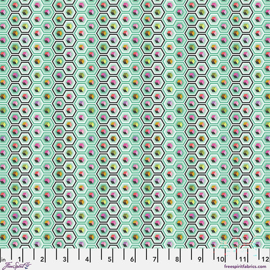 FreeSpirit Tula Pink Prince Charming Déjà Vu Hex Box - Sweetmint