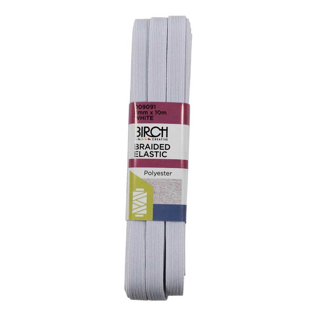 Elastic - Braided Hank - 8mm x 10m - White