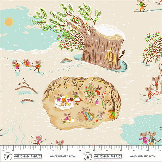 Heather Ross Favourites - Christmas Mice in Cream