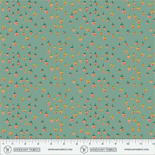 Heather Ross Favourites - Teal Strawberries