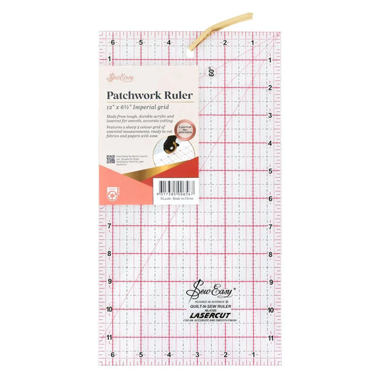 Sew Easy - Quilters Ruler - 12 x 6.5 inch