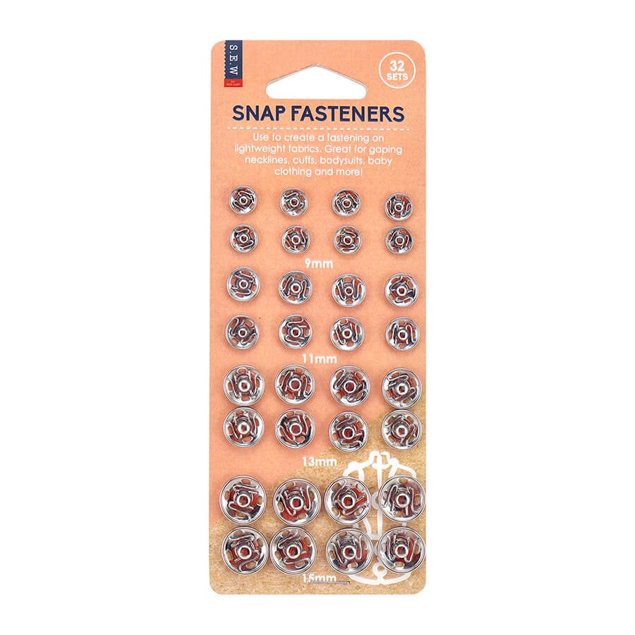 S.E.W - Snap Fasteners - Nickle - Assorted