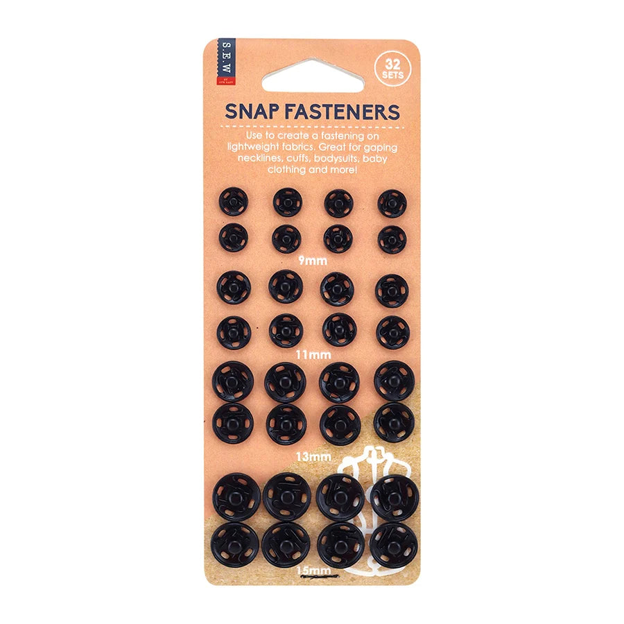 S.E.W - Snap Fasteners - Black - Assorted