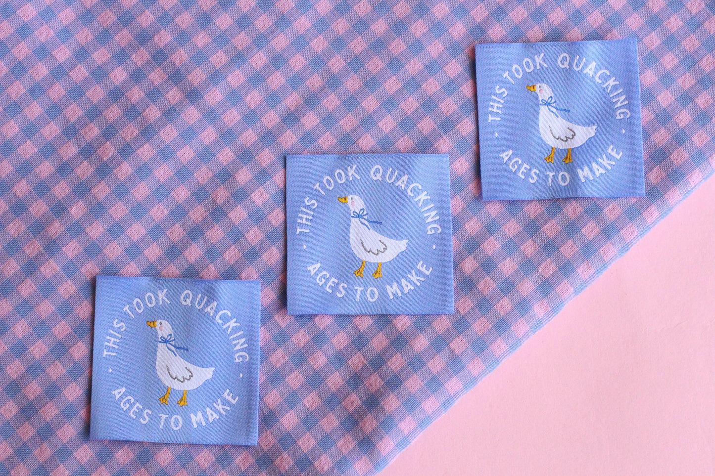 This Took Quacking Ages To Make - 5 White Goose Sewing Labels