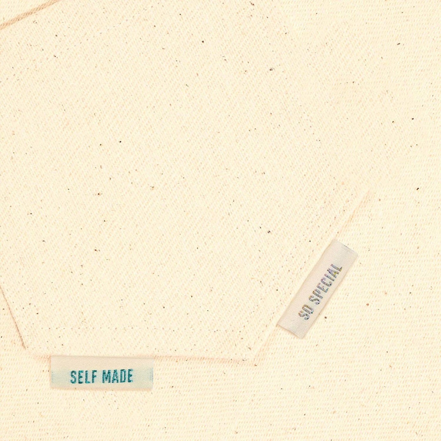 Metallic Side Seam (Cream) Woven Labels