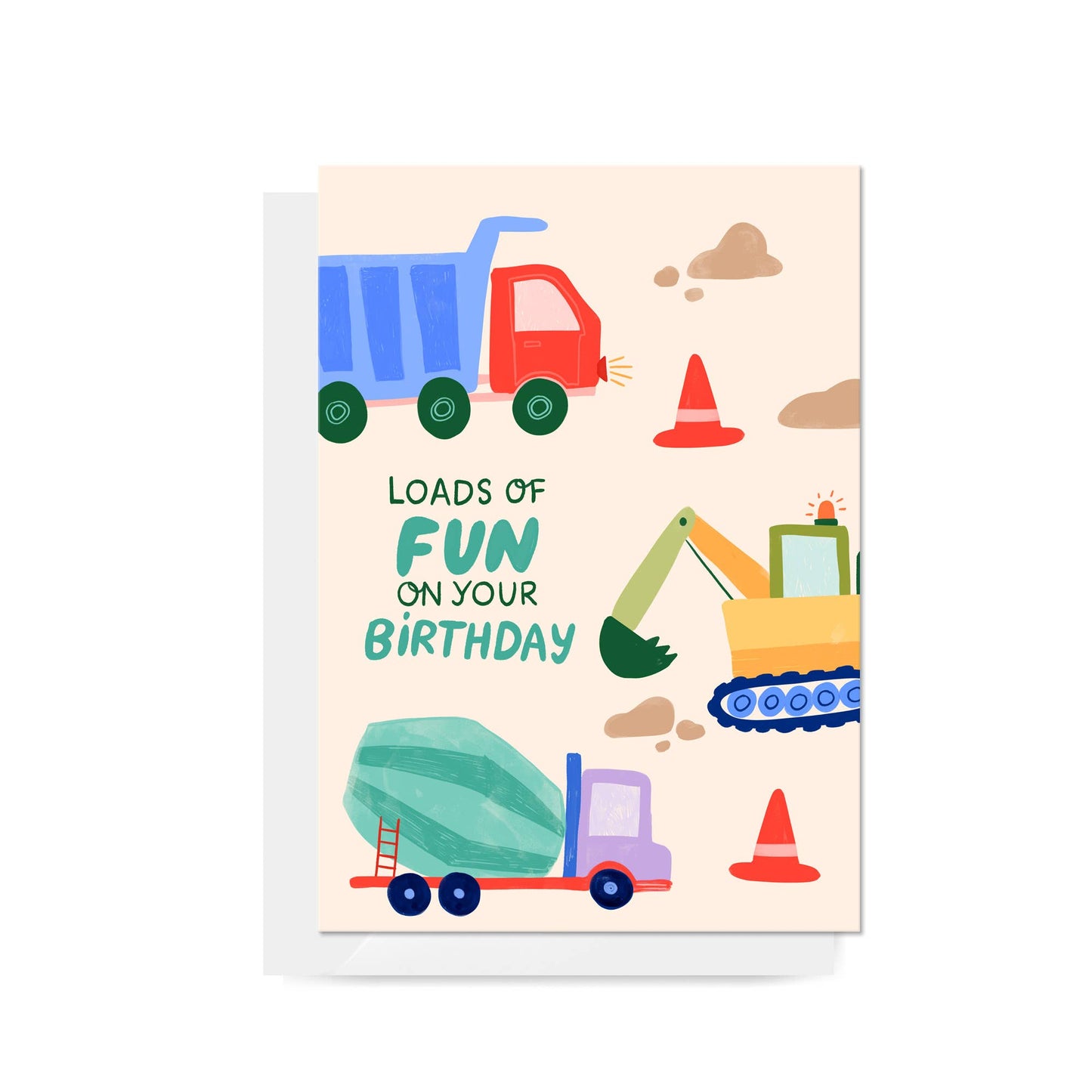 Construction "Loads of Fun on Your Birthday" Greeting Card