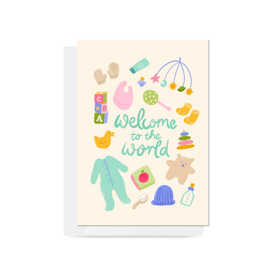 Baby Things "Welcome to the World" Greeting Card