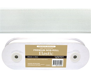 Uni-Trim Double Knitted 25mm - White