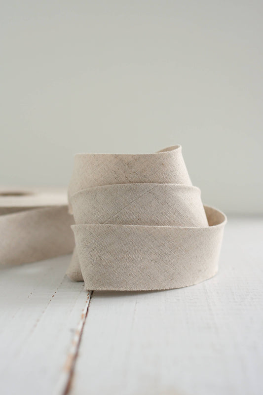 2.5" Bias Quilt Binding Natural Linen Cotton Trim