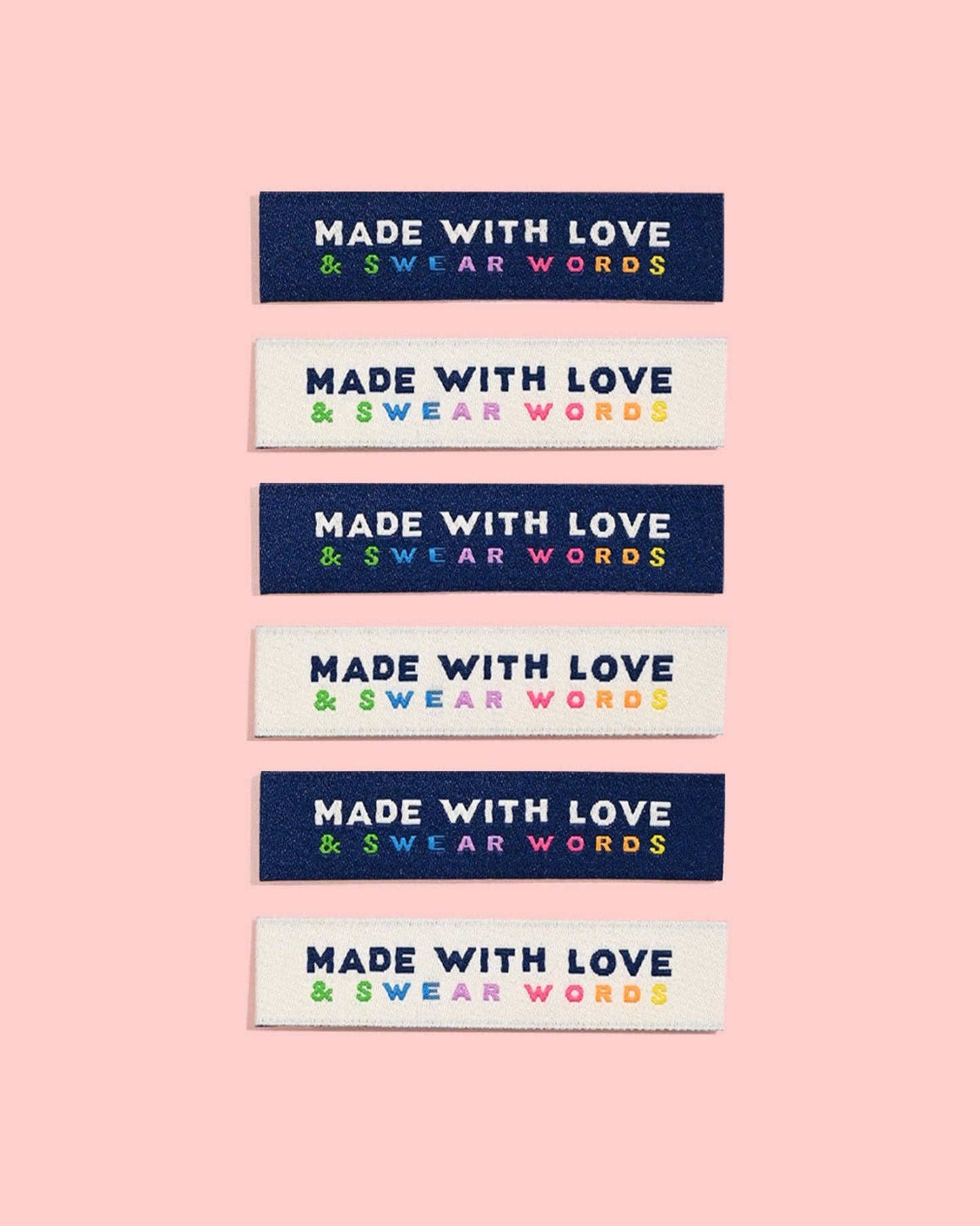 Made With Love & Swear Words Woven Labels