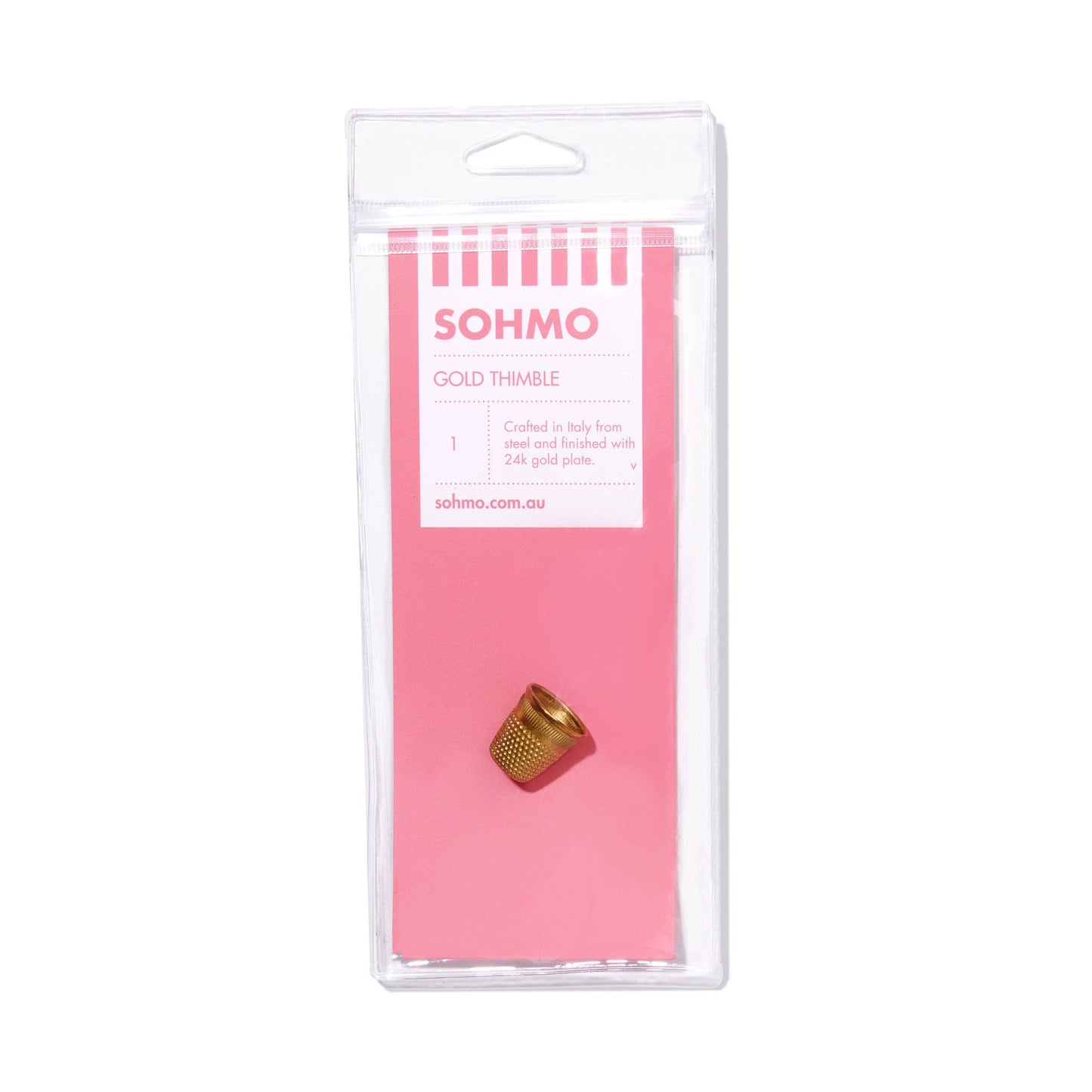 SOHMO Gold Thimble - Made in Italy, for Hand Sewing & Embroidery