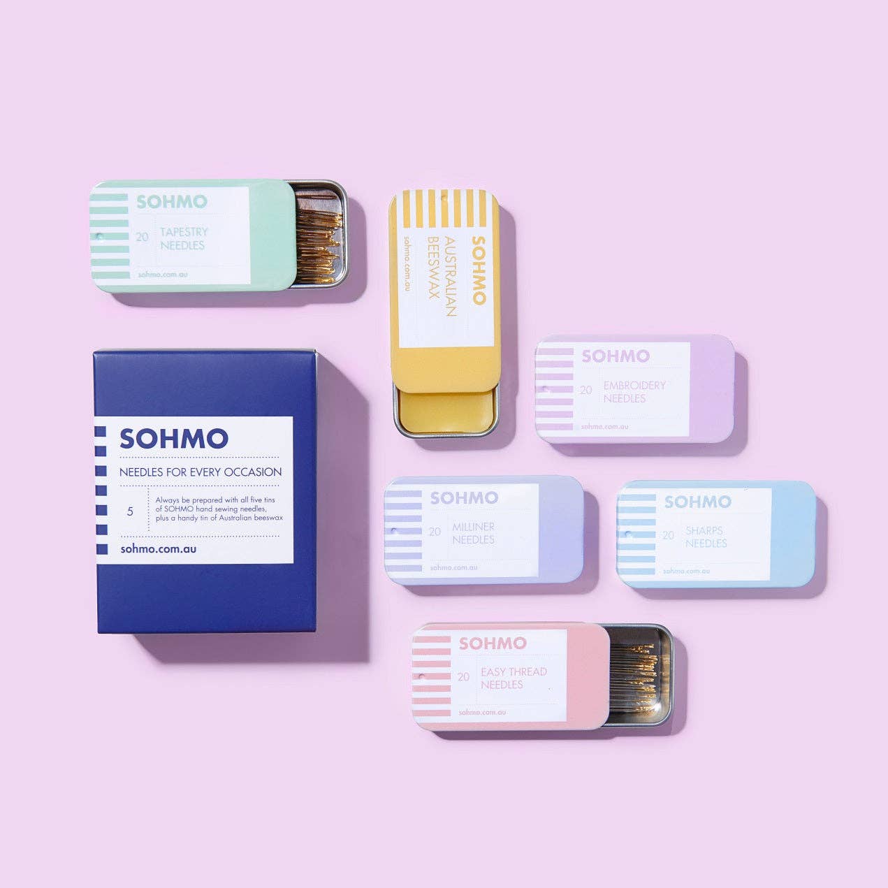 SOHMO Complete Hand Sewing Needle Collection - All 5 Types, Plus Beeswax | Save $15.70