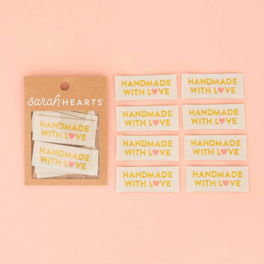 Handmade with Love Gold Woven Labels