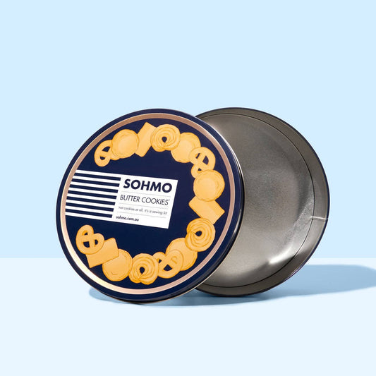 SOHMO Butter Cookies Tin - Empty | 23cm Keepsake Storage Tin