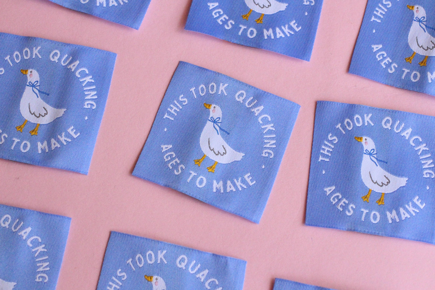 This Took Quacking Ages To Make - 5 White Goose Sewing Labels